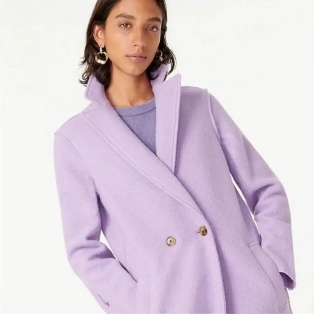 J. Crew The Daphne Topcoat in Italian Boiled Wool in Lavender Sz 10 - Picture 4 of 11